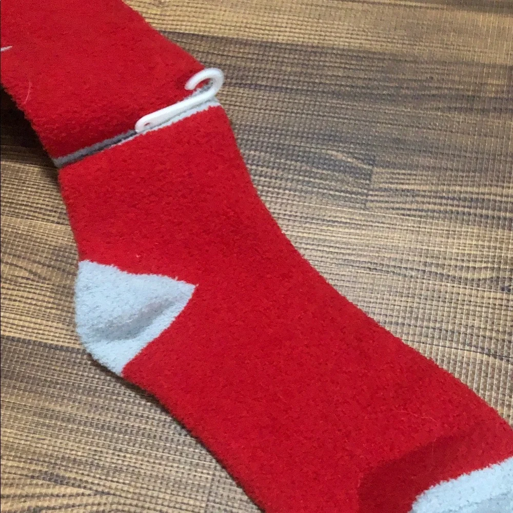 NWOT Ohio State Red & Gray Fuzzy Ankle Socks